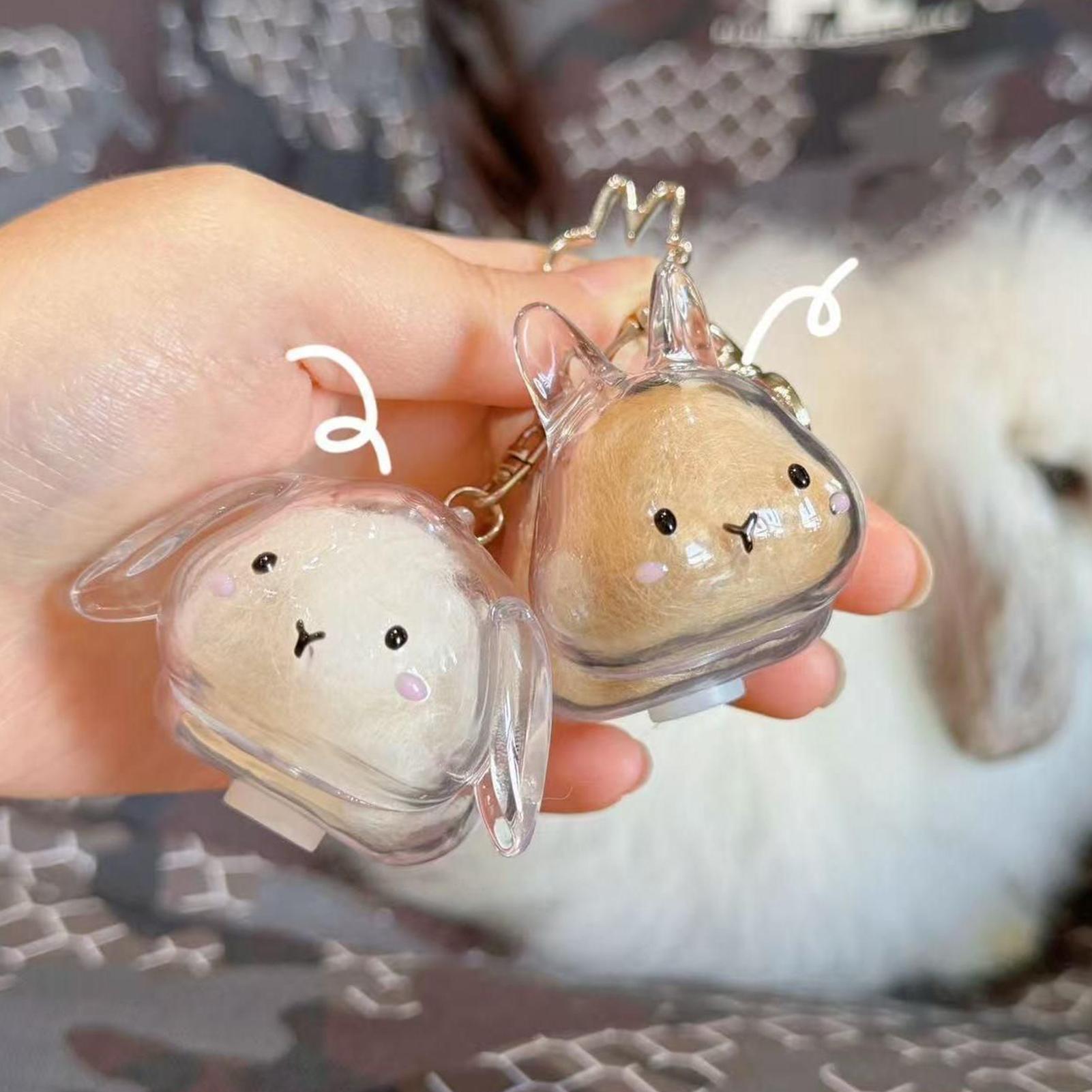 

Pet Hair Memorial Keepsake 4 Pieces Cat Hair Storage Bottle Bunny Shape Transparent Container for Daily Wear Home Ceremony CN