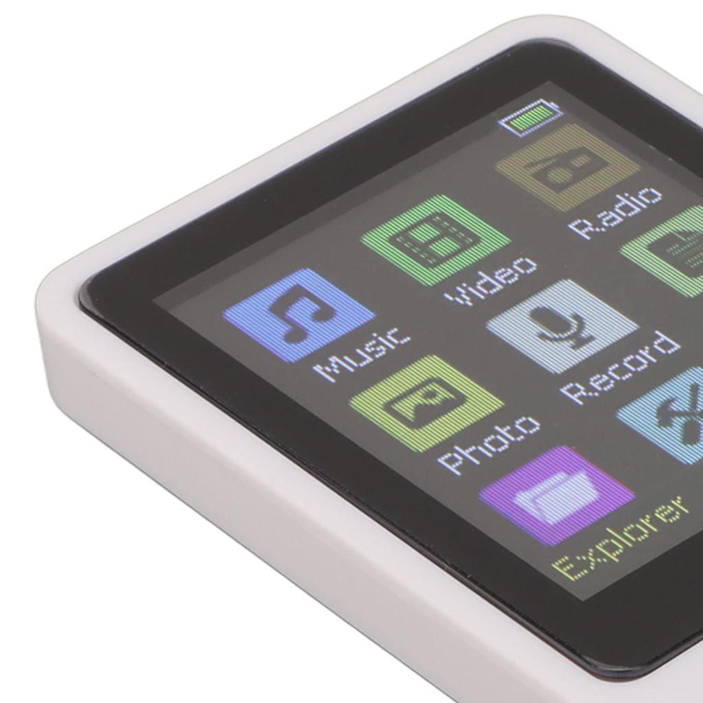 1,8-Zoll-LCD Tragbarer MP3/MP4-Player mit Kopfhörern und Ladekabel, 32 GB Unterstützung für Kinder und Erwachsene, Gehen, Laufen und mehr (Weiß)