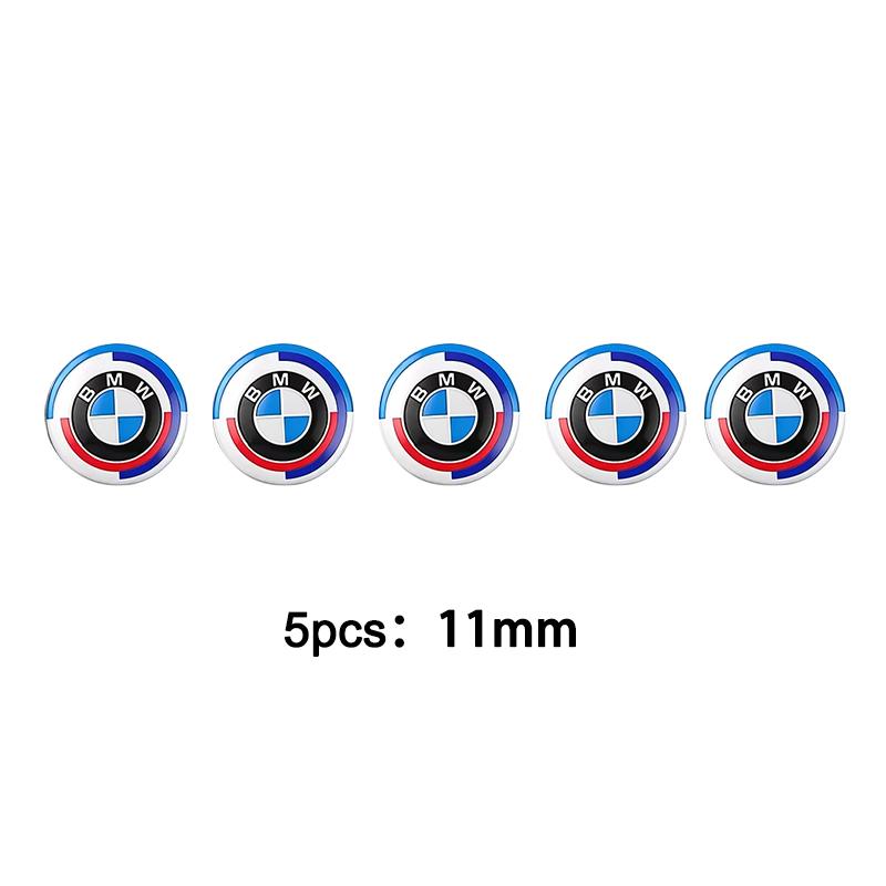 BBKP7 11mm 14mm 5/10pcs Car Remote Key Emblem Sticker For BMW 50th Anniversary M Power I3 G08 F15 F16 G20 E34 F94 F95 G30 G11 G12 E36