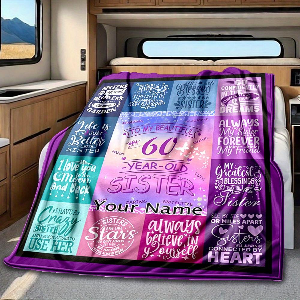 Sister And Friend Blanket Personalized Name Soft Comfortable Stylish Blanket Car Blanket Perfect For Travel Camping Outdoor Home Suitable For All
