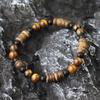 Handmade Natural Coconut Husk Beads Bracelet For Men Volcanic Rock Tiger Eyes Howlite Stone Braslet Wooden Braclet Accessories
