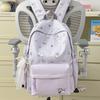 Schoolbag Female Japanese Small Fresh Sweet Printed Bear Striped Backpack Junior High School Student Lightweight Large Capacity Backpack