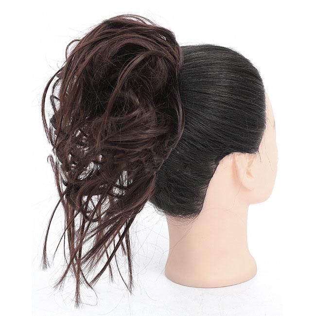 Syntetisk Chignon rotete Scrunchies Elastisk bånd hårbolle Rett oppsatt hårpynt Høy temperatur fiber Naturlig falskt hår