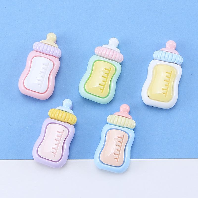 Graduated Baby Bottle Charms: Cartoon DIY Resin Ornaments for Crocs and Crafts