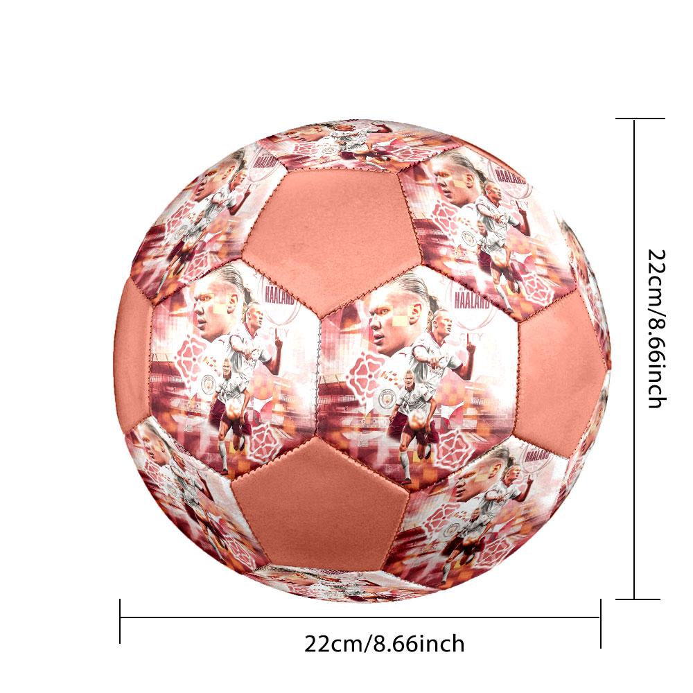 1PC Haaland Talent Size 5 Soccer Ball PrahaIndoor Soccer Ball Colorful All Ages Machine Stitched PVC Competition Ready Durable High-Bounce