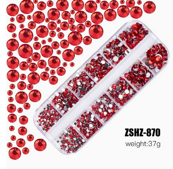 1440pcs Flat-bottom Irregular Nail Rhinestones - Translucent White & Champagne Crystal Nail Art Decorations
