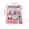 Rabbit Gnome Chair Back Cover Easter Holiday Party Ruffle Hem Chair Slipcover Washable Linen Furniture Protective Cover