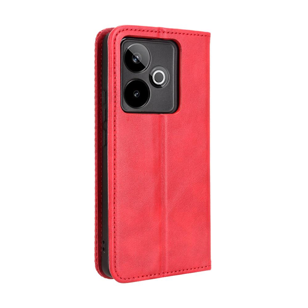 For Realme GT7 5G (China)/Realme GT 7 5G Leather Case Wallet Stand Retro Texture Phone Cover