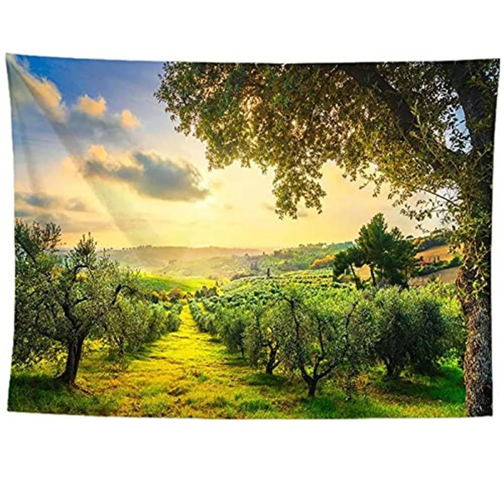 Спальня Гостиная Гобелен Парк Цветы Природный Пейзаж Узор Модный Домашний Декор Гобелен — фото 11
