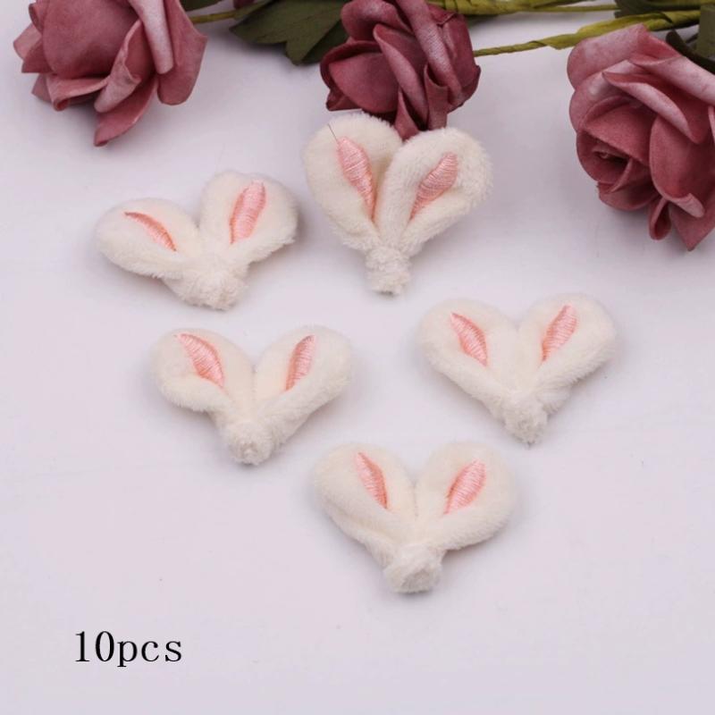 10Pcs/Lot Diy Handmade Plush Embroidered Ears Padded Patches Appliques For Clothes Sewing Supplies Diy Hair Decoration
