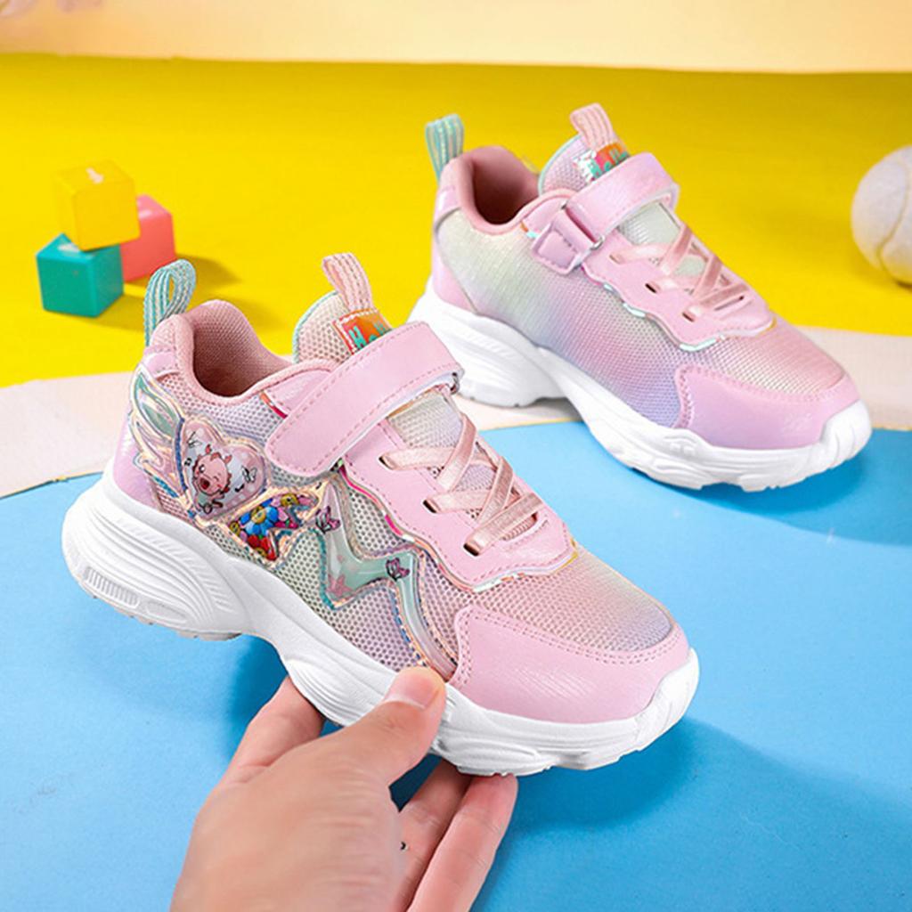 Mädchenschuhe Leichte Weiche Sohle Mesh Atmungsaktiv Kinder-Sneaker Jungen Cartoon Niedlich Schnürung Plateau Freizeit-Sportschuhe