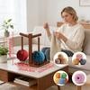 Natural Wood Craft Organizers With Mobile Device Mount Two Spindles For Knitting Crochet And Home Decoration