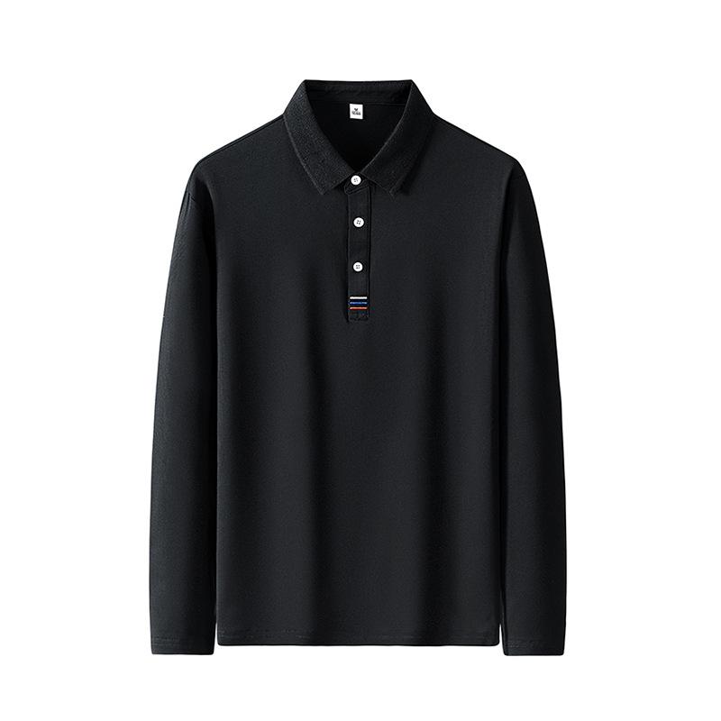 Högkvalitativa pikétröjor för män Broderi pikétröja Casual pikétröjor Långärmad pikétröja för män Pikétröja