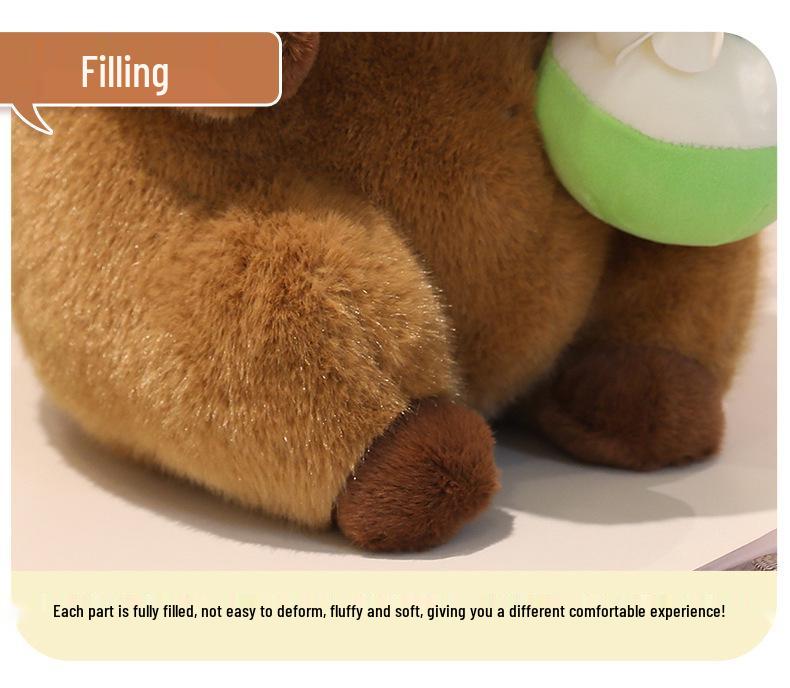 Capybara Sanya Plush Toy and Coconut Tree Hugging Pillow Doll