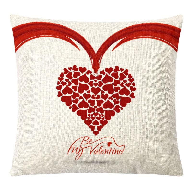 Valentine's Day Linen Pillow Case Couple Confession Supplies Office Home Cushion