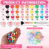 180 Stück Silikon-Haarperlen 5 mm Herz Stern Schmetterling Bunt Weich Pony-Perlen Großhandel Haar-Accessoires Mit Schnell-Einfädler Und 100 Gummi