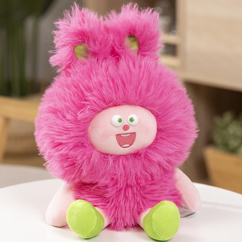 

Adorable Plush Longhaired Monster Doll Creative Stuffed Toy For Girls Gift Birthday Rose Red,25cm
