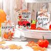 Handcrafted Thanksgiving Wooden Door Hanging Bucolic Home Decors Natural Wall Plaque for Seasonal Interior Display HX6C