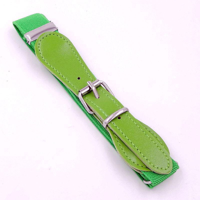 Kids' Elastic Waistband Korean Style Casual Leather Belt with Pin Buckle