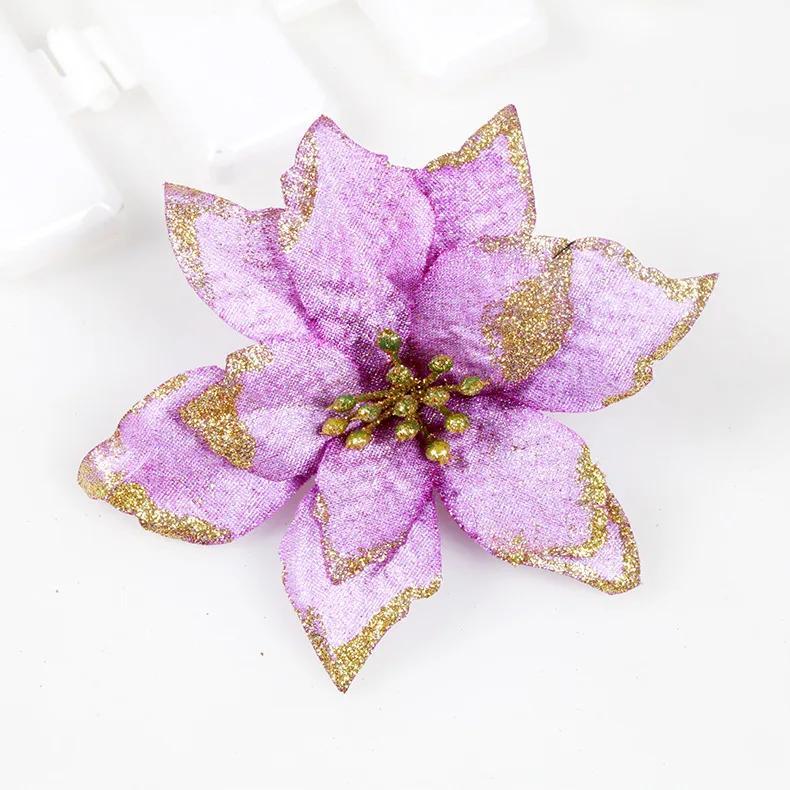 

Christmas Flowers Manufacturers Direct Sales Simulation Flower Tree Wreath Accessories Decorations 15CM Gold Border Florets