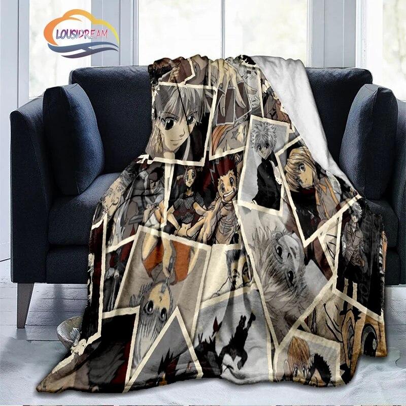 Trendy Japanese Anime Hunter x  Flannel Blanket3D Printed Coverlet Travel Camping for Adults and children Cashmere blanket