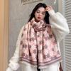 New Scarves For Women In Autumn And Winter Fashionable Cashmere Scarves Floral Prints Warm And Thickened Shawls