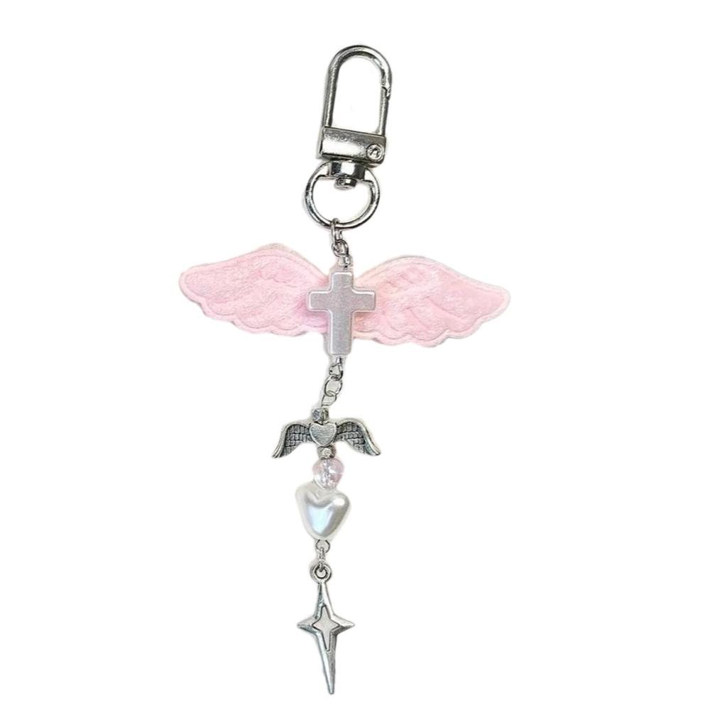 Handmade Beaded Phone Chain Wing Heart Bowknot Pendant Phone Chain Bag Charm Stylish Accessory for Fashion Enthusiasts