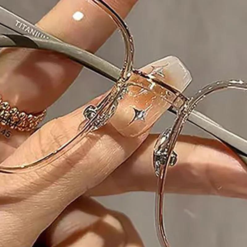 New Anti Blue Light HD Glasses Large Frame Metal Reading Glasses Luxury Unisex Eyeglasses for Men Women