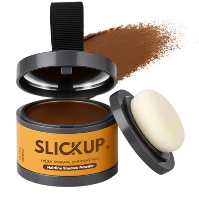 SLICKUP Haaransatzschattenpuder zum Nachfärben der Wurzeln | Sofortiger Haarfarb-Stift zur Abdeckung grauer Haare | Temporäres Haar-Puder für schütteres Haar, Glatzen