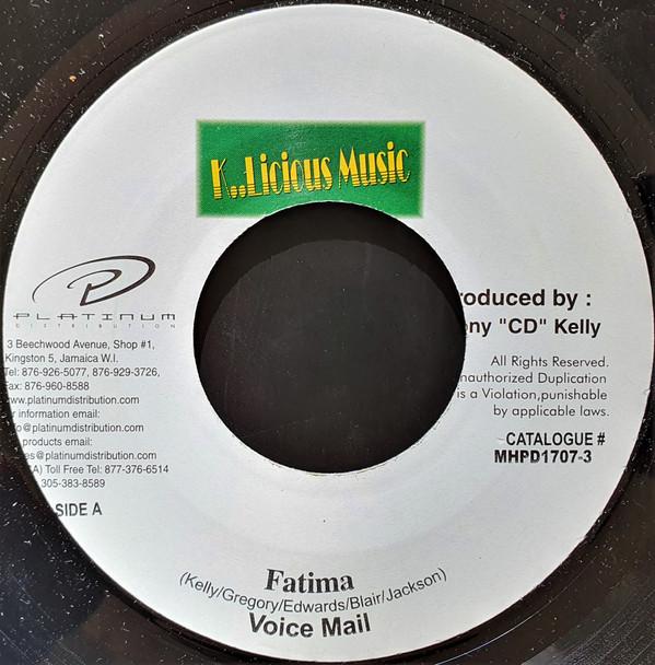 

7inch Record VOICEMAIL DELISHUS Fatima Sid Dun Pon It MHPD17073 K..Licious Musi 2004 Jamaica Reggae Ska Dub Used