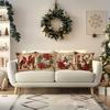 Christmas Decoration Pillowcase Retro Christmas Red Dress Bishop Reindeer Garland Print Sofa Cushion Cover Home Decoration