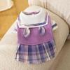 Autumn and Winter Puppy Dog Korean College Style Couple Suit Teddy Bear Four-legged Cat Skirt Pet Clothes