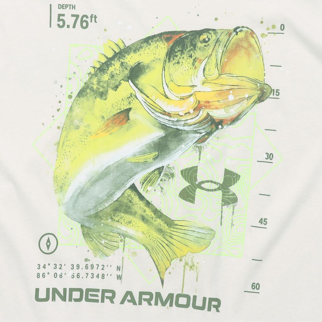 Under Armour Solid Color Sports Letter Print Crew Neck Short Sleeve T-Shirt Men Tops Beige 1370195-279