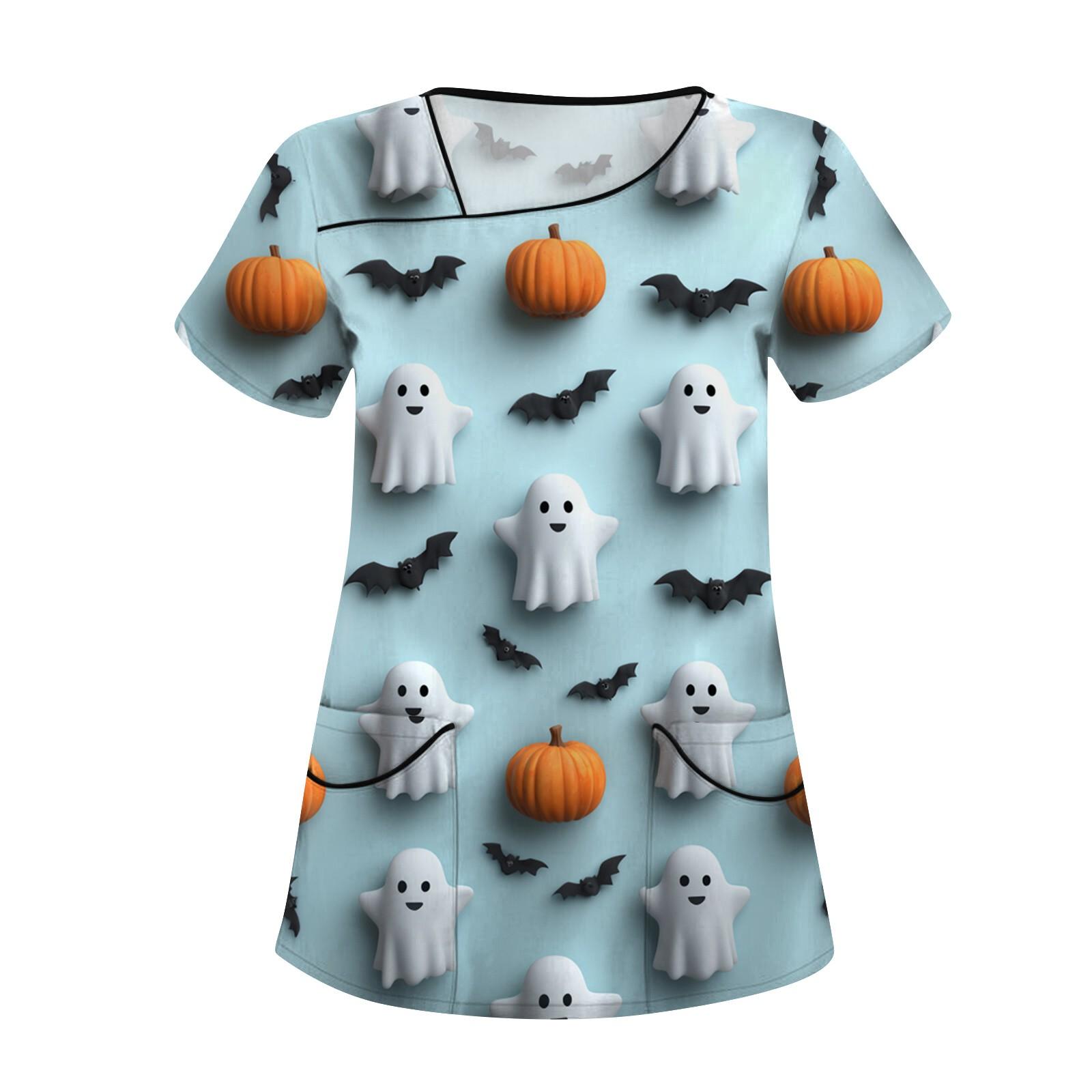 

Женская рабочая одежда с принтом, покатый воротник и двухслойные карманы, базовый верхний пуловер XXXXXL