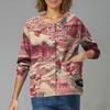 Women's Casual Long-Sleeved Single-Breasted Christmas-Themed Print  Cardigan