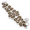 Smoky Quartz Pear Shape Gemstone Bracelet Adjustable Link Handmade Jewelry 8"