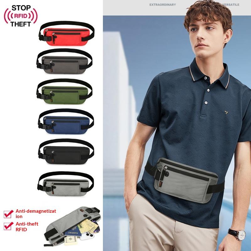 Diebstahlsicherer Reise-Versteck-Hüfttasche Unisex Multifunktionale Enganliegende Reisepass- & Ausweis-Halter Spritzwassergeschützte Leichte Hüfttasche