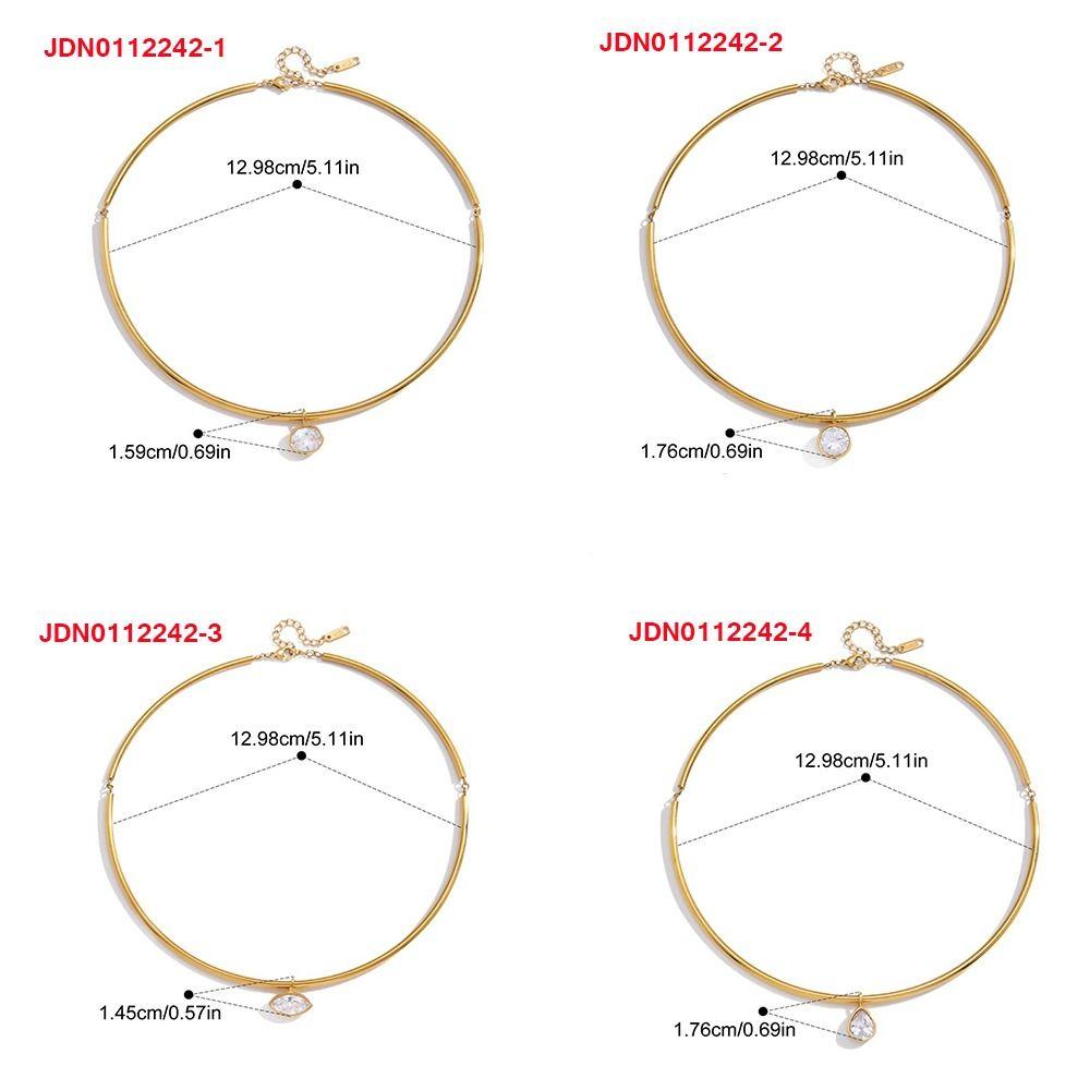 Gold Plated Pendant Necklace Stainless Steel Neck Collar Retro Neck Chain  Fashion Jewelry