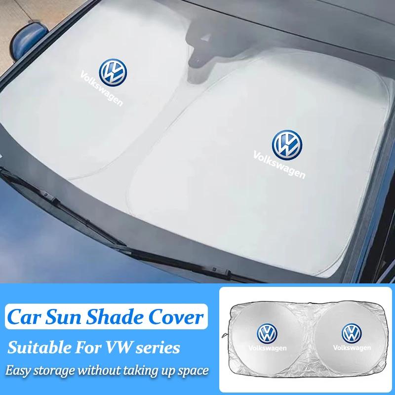 2026 Hot For VW VOLKSWAGEN Car Windshield Sun Shade Cover Blocks Rays Protector Auto Interiors For Volkswagen VW RLine R GTI Gol