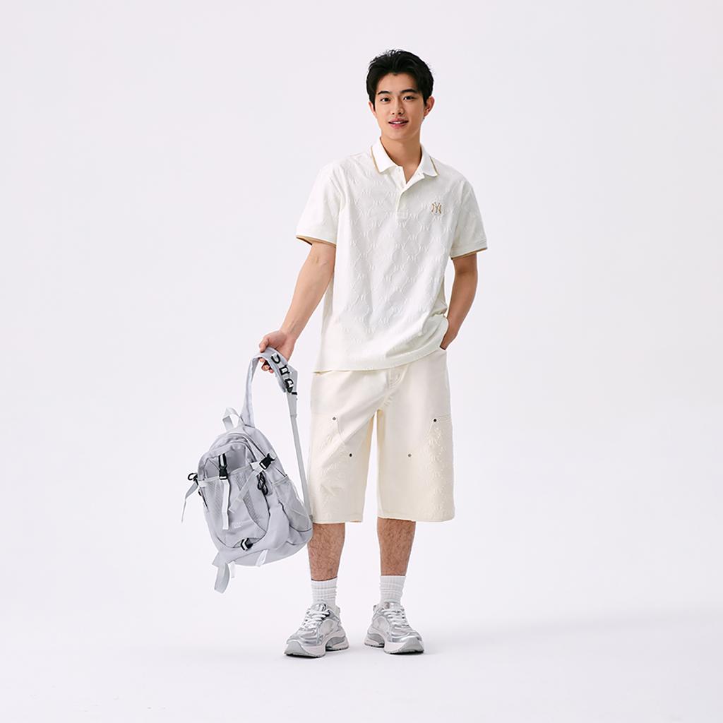 New MLB MONOGRAM Collection New York Yankees SS25 Denim Shorts Men's White 3LDPM0253-50CRD