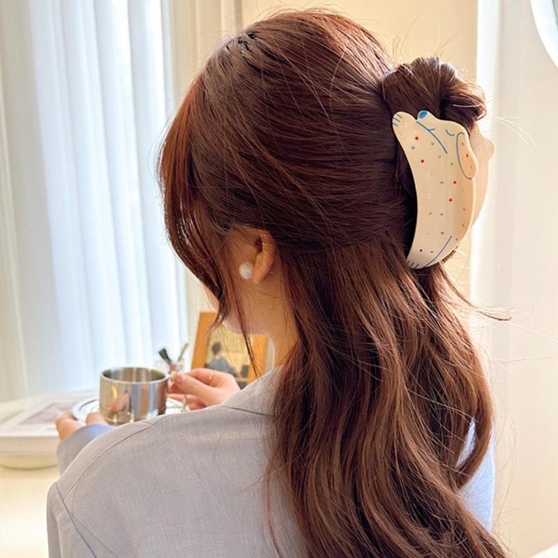 Trendy Acetate Hair Clip Strong Clasp For Long Hair Smooth Clip Lightweight Everyday Use