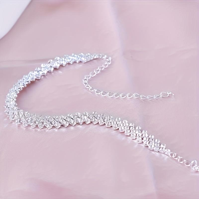 Luxury Rhinestone Bracelet & Anklet Set for Women - Perfect for Weddings, Engagements, Parties, and Banquets