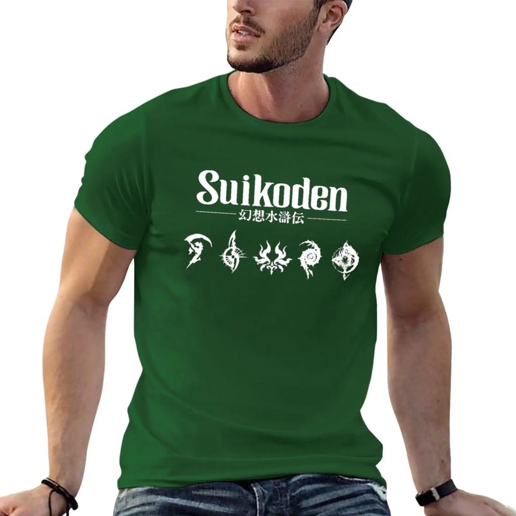 Suikoden mit Runen T-Shirt Kurzarm-T-Shirt schnelltrocknendes T-Shirt Ästhetische Kleidung T-Shirts Männer