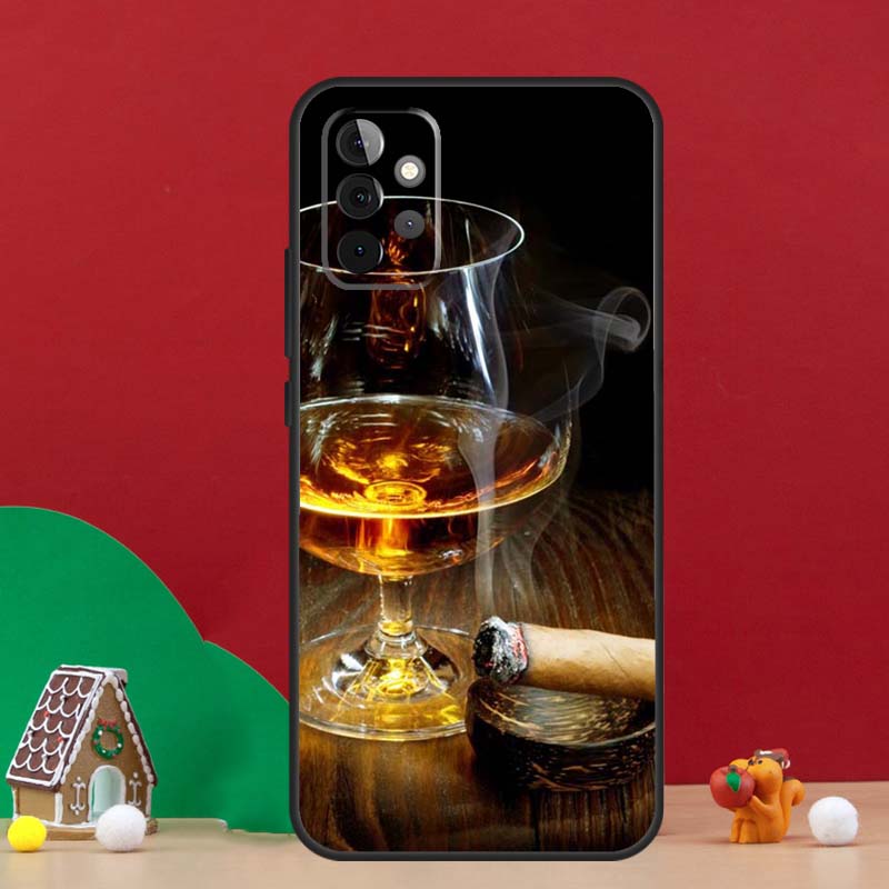 Cigar Whiskey Ice Drink Case For Samsung Galaxy A56 A33 A13 A36 A23 A52 A32 A12 A54 A34 A14 A16 A53 A15 A35 A55 A17