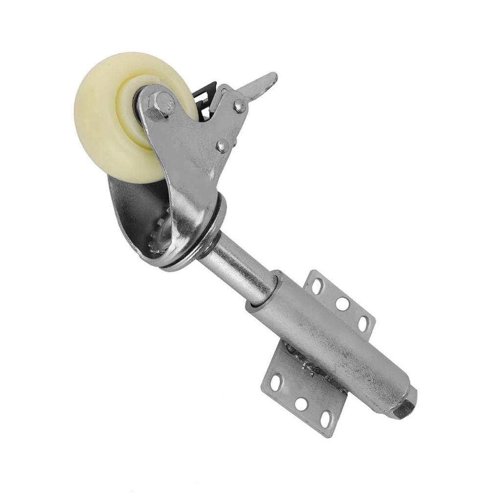 Roată de poartă din nailon de 3 inchi, roată pivotantă cu arc, cu frână, capacitate de încărcare de 110 lb