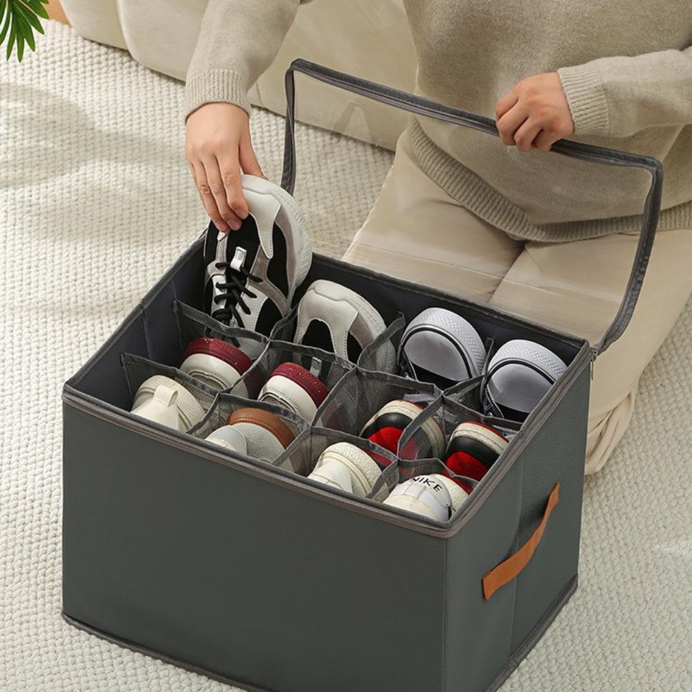 12 Fächer Große Schuhboxen Oxford-Gewebe Schuhaufbewahrungsregal Neuer Schuhbehälter für Zuhause
