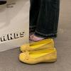French shallow bow single shoes women's spring new flat-bottomed temperament inner height-increasing ballet shoes Mary Jane shoes
