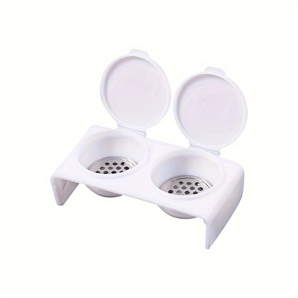 

1pc Double Hole Nail Glitter Brush Cup with Lid, Stainless Steel Mesh Filter for Gel Polish Brush Cleaning, Portable Round Cup