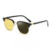 Photochromic Night Vision Glasses Day-and-Night Metal Half-frame UV-Protective Eyewear Anti-Glare Driving Glasses for Drivers