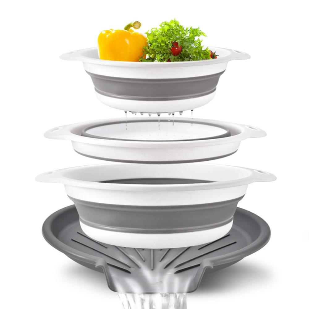 4-Pack Nesting Design Foldable Drain Basket Large Capacity Food Grade Foldable Filter Drainage Base Collapsible Colander